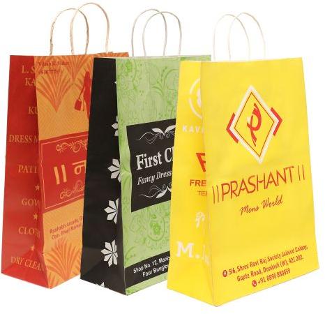 Customised Paper Bag, For Gift Packaging, Shopping, Pattern : Printed