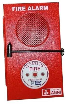 Red Mild Steel Fire Alarm Hooter, Voltage : 24 / 12 Volt DC