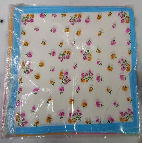 Printed Women Cotton Handkerchief, Size : 12x12 Cm (LxW)