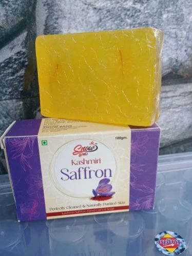 Snow Bank Kashmiri Saffron Soap, For Bathing, Packaging Type : Paper Box