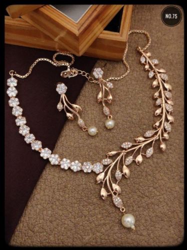 Ad American Diamond Jewellery, Color : Rose Gold