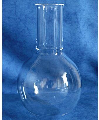 Glass Round Bottom Flask, For Chemical Laboratory, Industrial, Color : Transparent