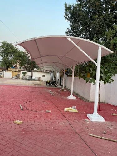 White Tensile Roof Car Parking Structures