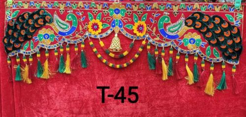 Velvet Decorative Peacock Toran 3 Foot