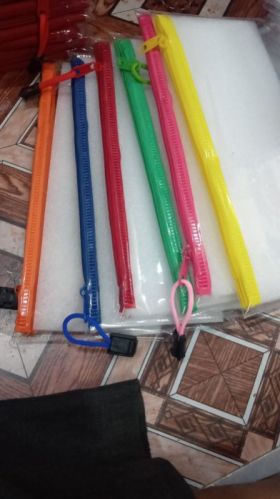 Ractangular PVC Transparent Chain Zipper Pouches, Packaging Type : Box