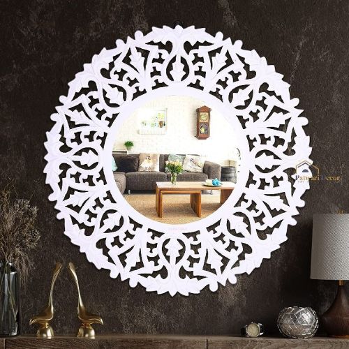White Square Non Polished Carving MDF Wood Wall Decoration Panel, For Office, Home, Size : 24x24(inch)
