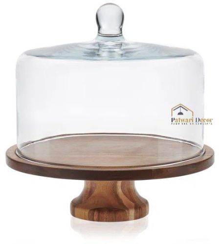 Wooden Pedestal Round Cake Stand