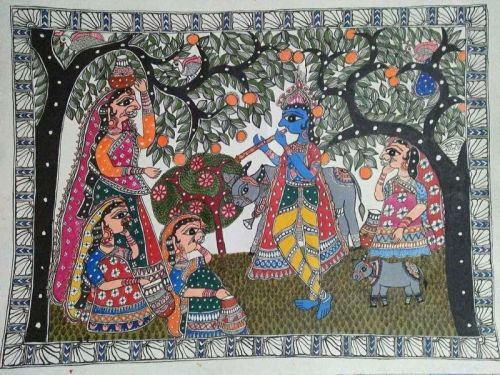 Fine Madhubani Paintings, For Wall Decoration, Frame Type : Rolled