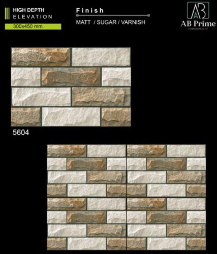AB Prime Creamic High Depth Elevation Tiles, Size : 300x450mm