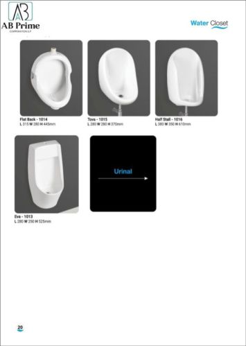 Oval Ceramic Urinal Pot, For Hotels, Office, Restaurants, Color : White