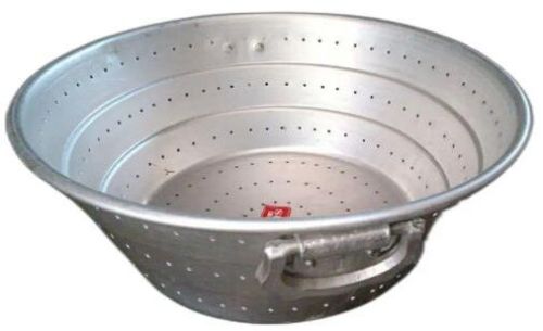 Silver Round Aluminium Rice Strainer