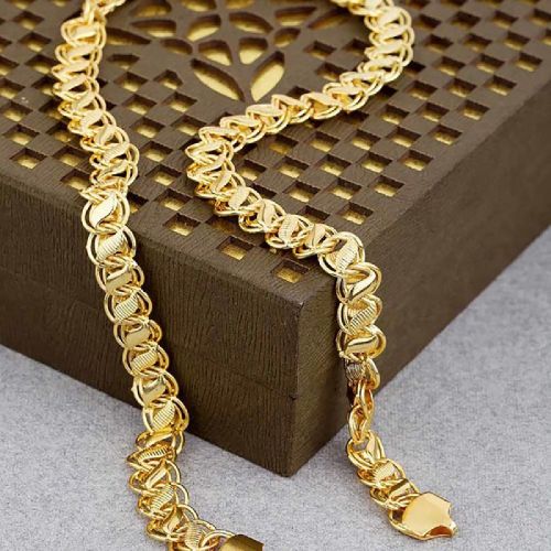 Lotus Gold Plated Chain Necklace, Gender : Mens
