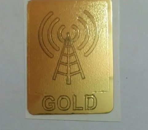 Rectangle Scalar Sheet Mobile Anti Radiation Chip, Color : Golden