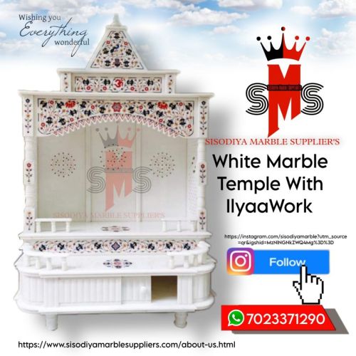 Makrana Polished Marble Temple, For Home, Hotel, Offices, Size : Multisize