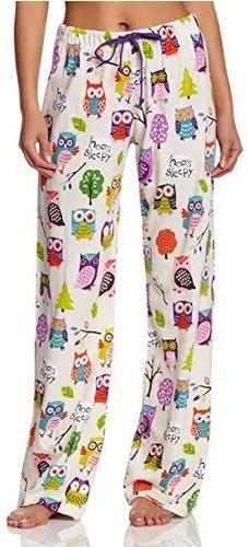 Printed Silk Ladies Night Lower, Size : 34