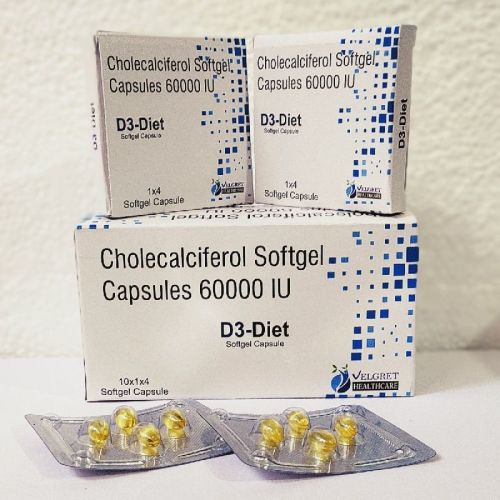 D3-Diet Softgel Capsules, Color : Yellow