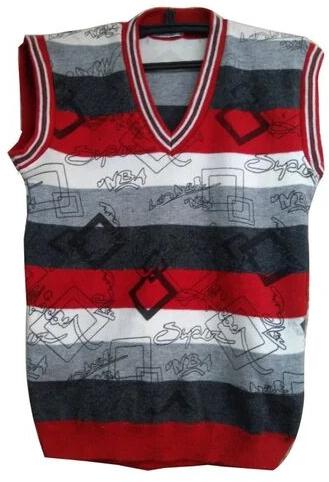 Multicolor Woolen Acrylic Yarn Men Sleeveless Sweater, Size : XL