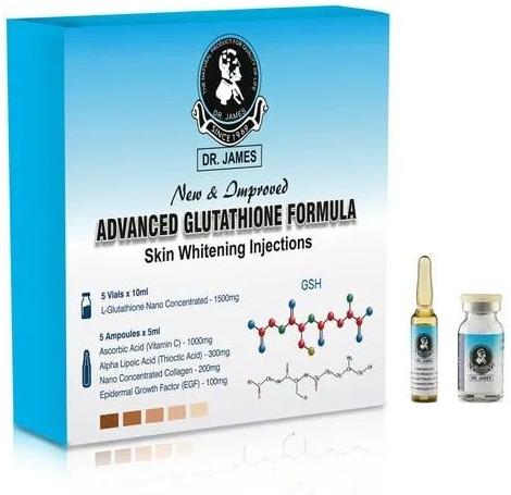 Dr James Glutathione Skin Whitening Injection, Packaging Type : Bottle