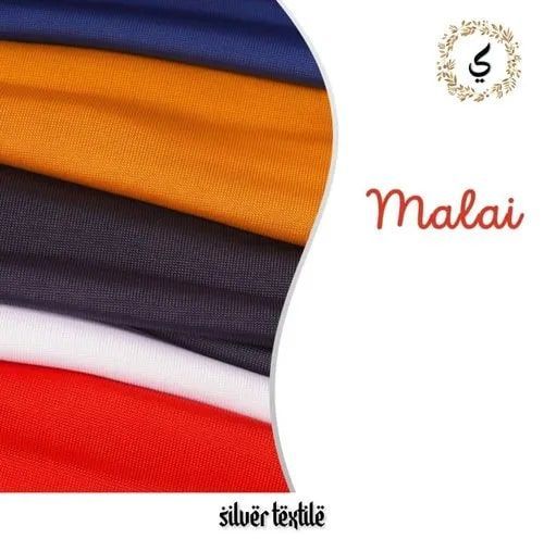 Silver Textile Polyester Lycra Plain Malai Fabric, For Garments, Packaging Type : Roll