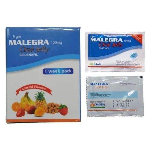 Malegra 100mg Oral Jelly, Packaging Size : Seven Flavor ( Week Pack)