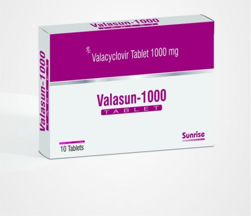 Valasun 1000mg Tablets, For Genital Herpes Infection, Herpes Zoster Infections