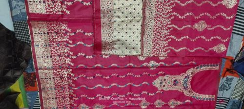 Embroidered Banarasi Silk Suit, Occasion : Casual Wear