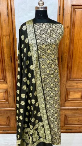 Banarsi Semi Katan Silk Suit, Length : 2.5 Mtr