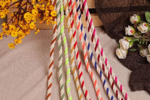 Plain Cotton Cord, For Decoration Use, Technics : Hand Braided
