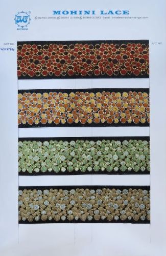 Mohini Enterprise Metallic Jacquard Ribbon, Size : 2 Inch