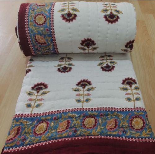 Multicolor Mansoori Sankhla Cotton Work Quilt, For Double Bed