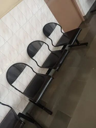 Iron Waiting Chair, Color : Black