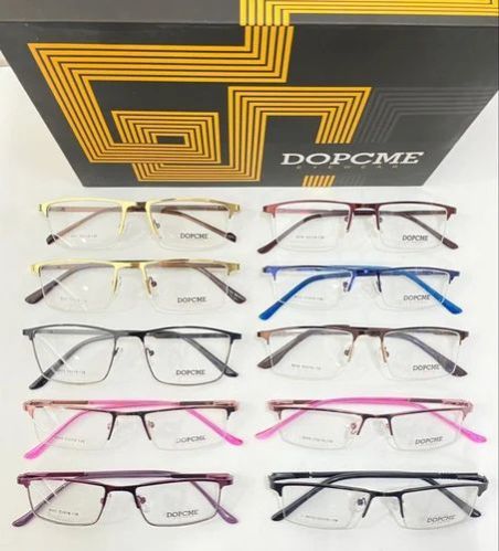 Rectangular DOPCME Metal Spectacle Frame, Lenses Material : Demo Lens