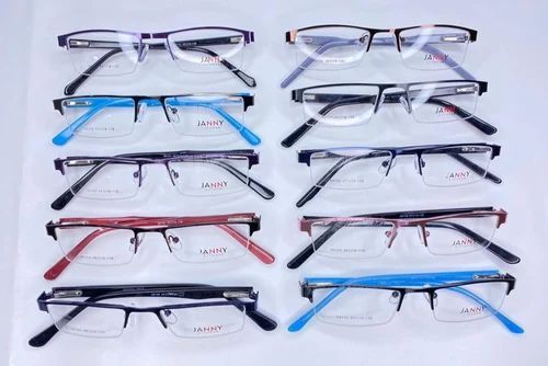 Polished Janny Metal Spectacle Frame, Lenses Material : Demo Lens