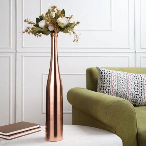 Aluminium Bottle Vase, Color : Matt Gold