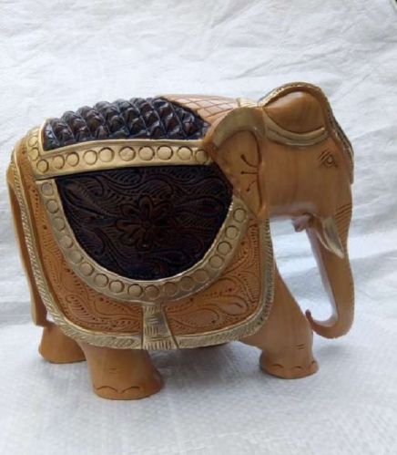 Wooden Antique Carved Elephant Statue, For Decoration, Feature : Easy To Place, Complete Finishing