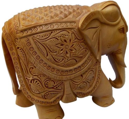Wooden Hand Carved Elephant Statue, For Decoration, Feature : Perfect Shape, Complete Finishing, Best Quality