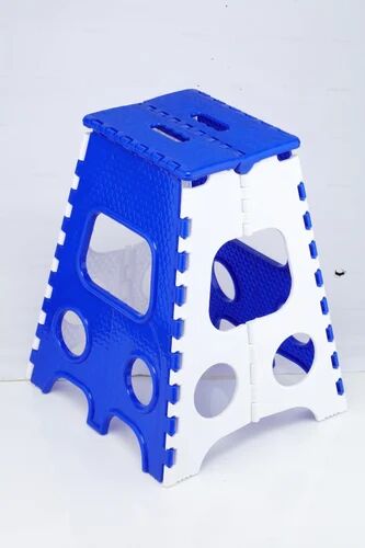 Blue Plastic Folding Stool, For Home, Cafe / Restaurant, Office, School