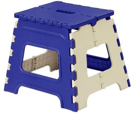 Navy Blue Plastic Folding Stool, For Home, Cafe / Restaurant, Office, School