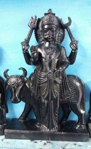 Black Marble Shani Dev Statue