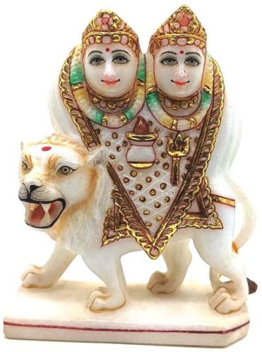 Polished Marble Chamunda Maa Statue, For Home, Temple, Packaging Type : Thermocol Box, Carton Box