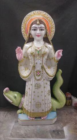 Polished Marble Khodiyar Mata Statue, For Home, Temple, Packaging Type : Thermocol Box