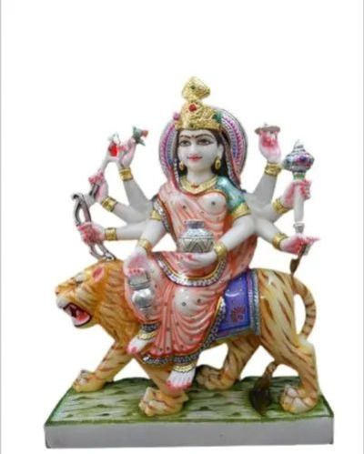 Polished Marble Kushmanda Mata Statue, For Dust Resistance, Packaging Type : Thermocol Box, Carton Box