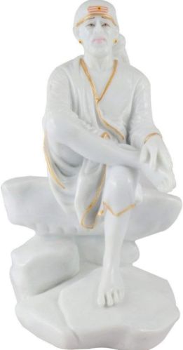 Marble Sai Baba Statue, For Worship, Temple, Home, Packaging Type : Thermocol Box, Carton Box