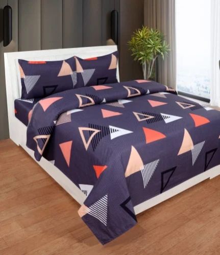 Cotton Double Bed Bed Sheet, For Home, Pattern : Abstract