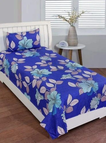 Poly Cotton Floral Print Bed Sheet, For Home