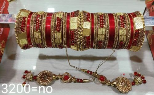 Design No. 3200 Bridal Chura Set, Main Stone : Crystal