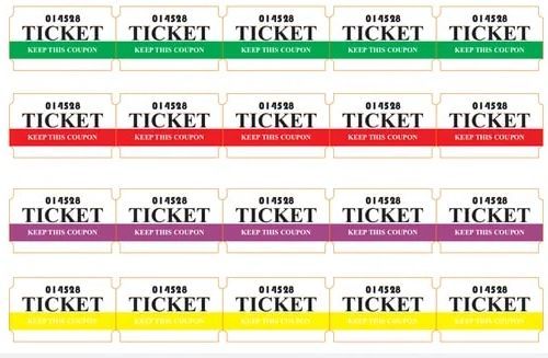 Redemption Ticket, Color : Multicolor