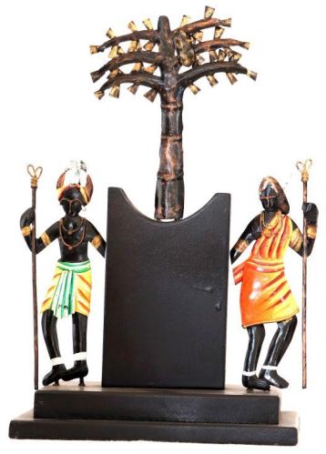 Wrought Iron Madia-Madin Couple Tree Figurine, Dimension : 7x4x11 Inch