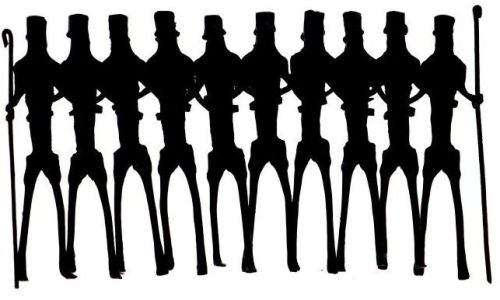 Wrought Iron Set Of 10 Tribal Man Figurine