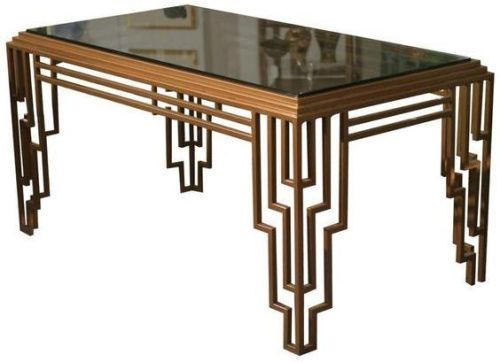 Rectangular Stainless Steel Plan Dinning Table, For Restaurant, Hotel, Home, Garden, Size : Customized